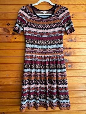 Cecilia Prado Anthropologie Luiza Sweater Dress M Knit Short Sleeve Lined Boho